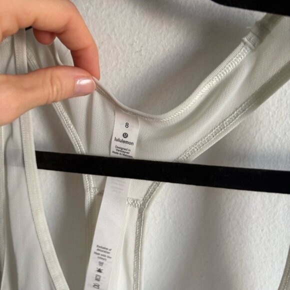 Lululemon Sz 8 White Mesh Racer Back Athletic Tank Top - Picture 3 of 7